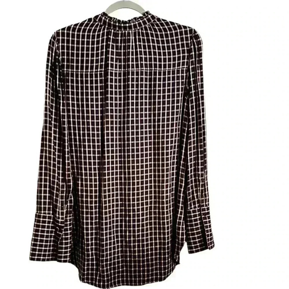 Treasure & Bond plaid tie neck pull on top size Large - Picture 2 of 11
